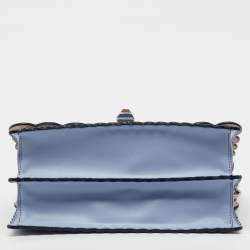 Pre Owned Fendi Light Purple Scalloped Leather Medium Kan I Shoulder Bag