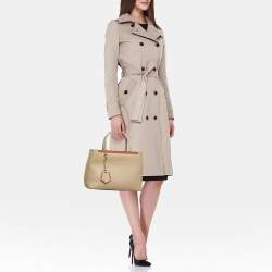 Pre Owned Fendi Beige Leather Small 2Jours Tote