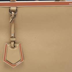 Pre Owned Fendi Beige Leather Small 2Jours Tote