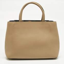 Pre Owned Fendi Beige Leather Small 2Jours Tote