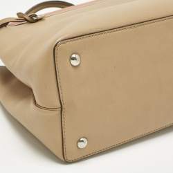 Pre Owned Fendi Beige Leather Small 2Jours Tote