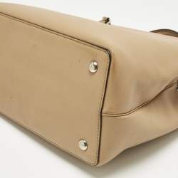 Pre Owned Fendi Beige Leather Small 2Jours Tote