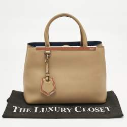 Pre Owned Fendi Beige Leather Small 2Jours Tote