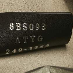 Pre Owned Fendi Grey FF Leather Crystal Mini Mon Tresor Drawstring Bucket Bag