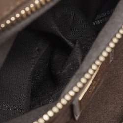 Pre Owned Fendi Grey Leather Large Peekaboo Top Handle Bag