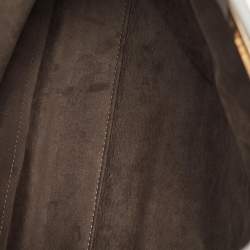 Pre Owned Fendi Grey Leather Large Peekaboo Top Handle Bag