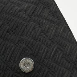 Pre Owned Fendi Black Zucca Embossed Fabric Mini Baguette Chain Crossbody Bag