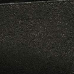 Pre Owned Fendi Black Zucca Embossed Fabric Mini Baguette Chain Crossbody Bag