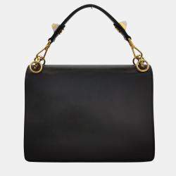 Pre Owned Fendi Black Leather Bugs Kan I Top Handle Bag