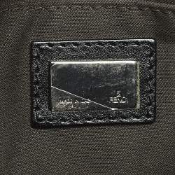 Pre Owned Fendi Black Zucchino Canvas Pochette Bag