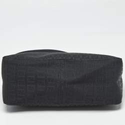 Pre Owned Fendi Black Zucchino Canvas Pochette Bag