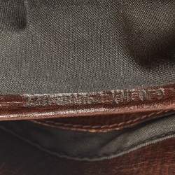 Pre Owned Fendi Dark Brown FF Calf Hair and Leather Medium Du Jour Satchel