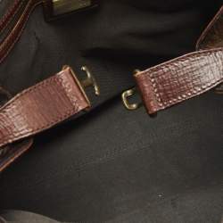 Pre Owned Fendi Dark Brown FF Calf Hair and Leather Medium Du Jour Satchel