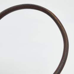 Pre Owned Fendi Dark Brown FF Calf Hair and Leather Medium Du Jour Satchel