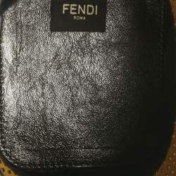 Pre Owned حقيبة دلو ميني مون تريزور جلد مثقوب بني/أبيض فندي