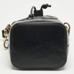 Pre Owned حقيبة دلو ميني مون تريزور جلد مثقوب بني/أبيض فندي