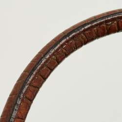 مملوكة مسبقًا حقيبة فندي بوستون فوريفر قماش زوكا تبغ وجلد منقوش كروك