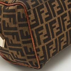 مملوكة مسبقًا حقيبة فندي بوستون فوريفر قماش زوكا تبغ وجلد منقوش كروك