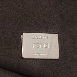 Pre Owned Fendi Light Blue Quilted Leather Micro Double Baguette Bag