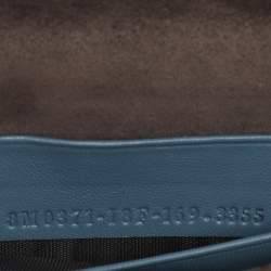 Pre Owned Fendi Light Blue Quilted Leather Micro Double Baguette Bag