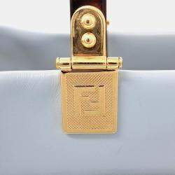 Pre Owned Fendi Blue Leather Sunshine Tote and Shoulder Bag