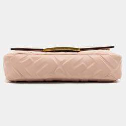 Pre Owned Fendi Pink Leather Baguette Mini