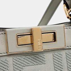 Pre Owned Fendi Green Fabric Peekaboo X Medium