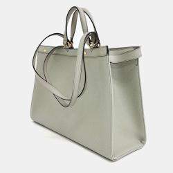 Pre Owned Fendi Green Fabric Peekaboo X Medium