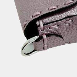 Pre Owned Fendi Purple Leather Selleria Baguette Mini