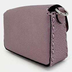 Pre Owned Fendi Purple Leather Selleria Baguette Mini