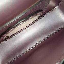 Pre Owned Fendi Purple Leather Selleria Baguette Mini