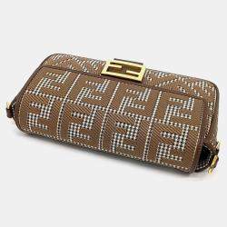 Pre Owned Fendi Brown Leather Baguette Bag