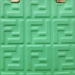 Pre Owned Fendi Green Leather Sunshine Mini Crossbody Bag