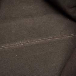 Pre Owned Fendi Tobacco/Magenta Pequin Canvas Medium Roll Shopper Tote