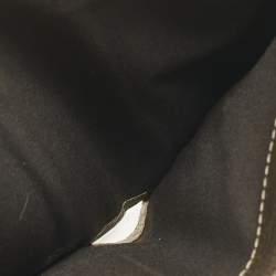 Pre Owned Fendi Metallic Zucca Fabric and Leather French Flap Compact Wallet