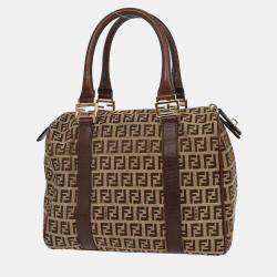 Pre Owned Fendi Brown Zucchino Handbag