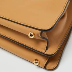 Pre Owned Fendi Tan Leather Medium Peekaboo Iseeu Top Handle Bag