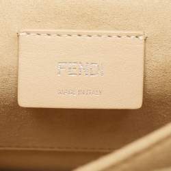 Pre Owned Fendi Light Blue Leather Medium Scalloped Kan I Shoulder Bag