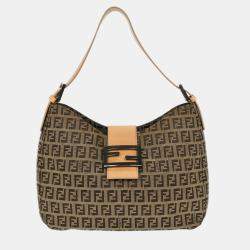 Pre Owned Fendi Brown Zucchino Handbag