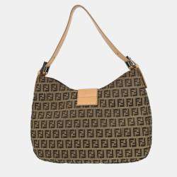 Pre Owned Fendi Brown Zucchino Handbag