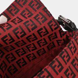Pre Owned Fendi Red Zucchino Handbag