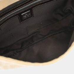 Pre Owned Fendi Beige Zucca Baguette Handbag