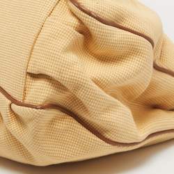 Pre Owned Fendi Brown/Natural Interwoven Raffia Large Mia Shoulder Bag