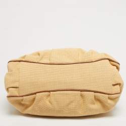 Pre Owned Fendi Brown/Natural Interwoven Raffia Large Mia Shoulder Bag