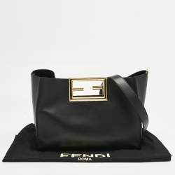 Pre Owned حقيبة يد فندي "واي" متوسطة جلد أسود