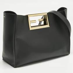 Pre Owned حقيبة يد فندي "واي" متوسطة جلد أسود