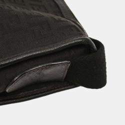 Pre Owned Fendi Black Zucchino Shoulder Bag