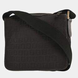 Pre Owned Fendi Black Zucchino Shoulder Bag