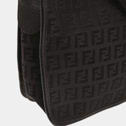 Pre Owned Fendi Black Zucchino Shoulder Bag