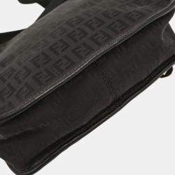 Pre Owned Fendi Black Zucchino Shoulder Bag